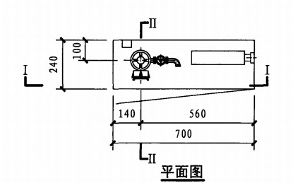 单栓带轻便消防水龙室内消火栓箱(平面图)