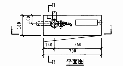薄型单栓带轻便消防水龙组合式消防柜(平面图)