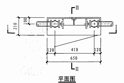 丙型双栓室内消火栓箱（平面图）