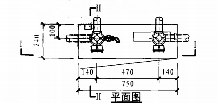 双栓带轻便消防水龙组合式消防柜(平面图)