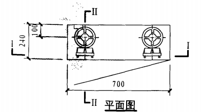 甲型带应急照明双栓室内消火栓箱(平面图)