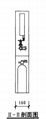 轻便消防水龙柜(一)(II-II剖面图)